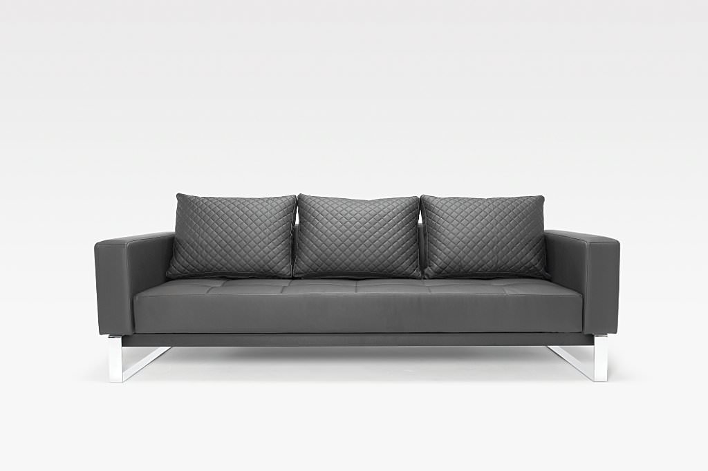 Cassius Deluxe Sofa Bed Black Leather Textile by Innovation