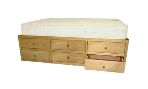 Unpainted Furniture on Two Sided Storage Bed W 12 Drawers  Delroc Furniture