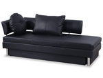Nubo Black Leatherette Queen Size Sofa Bed by At Home USA (At Home USA)