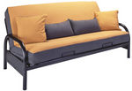 Basic Full Size 29 Inch Arms Black Metal Futon Set (Coaster Fine Furniture)